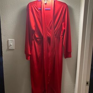Red long sleeve business dress